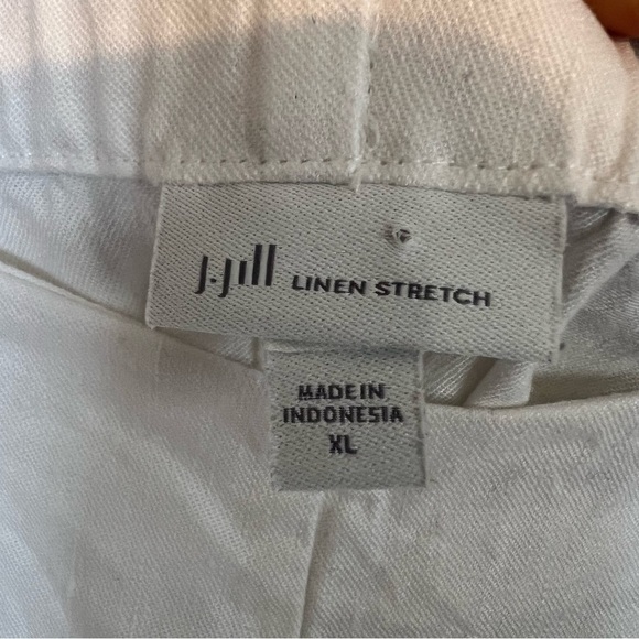 J. Jill Linen Stretch Cropped Pants Solid Side Zip Women's Sz XL Wide Leg White - Picture 5 of 10